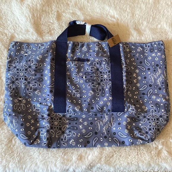 Pink Victoria Secret Reversible Canvas Tote - Picture 2 of 5